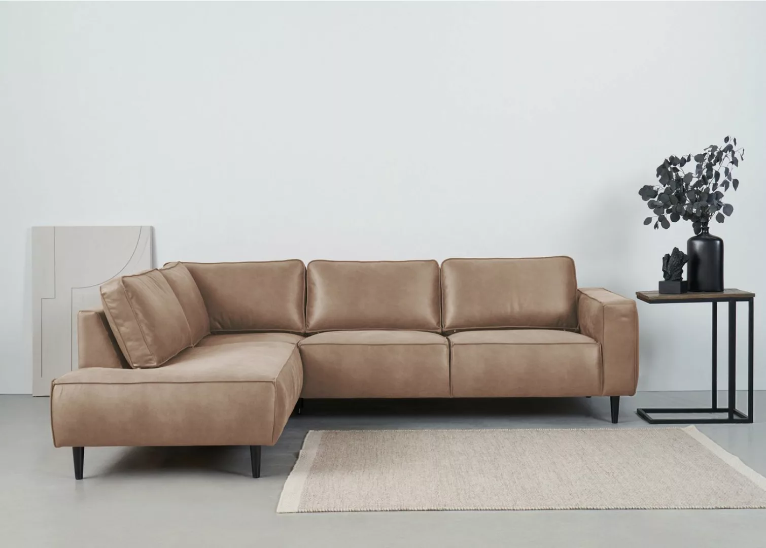 Places of Style Ecksofa "Fumone, Lederoptik oder Soft-Touch Chenille", Brei günstig online kaufen