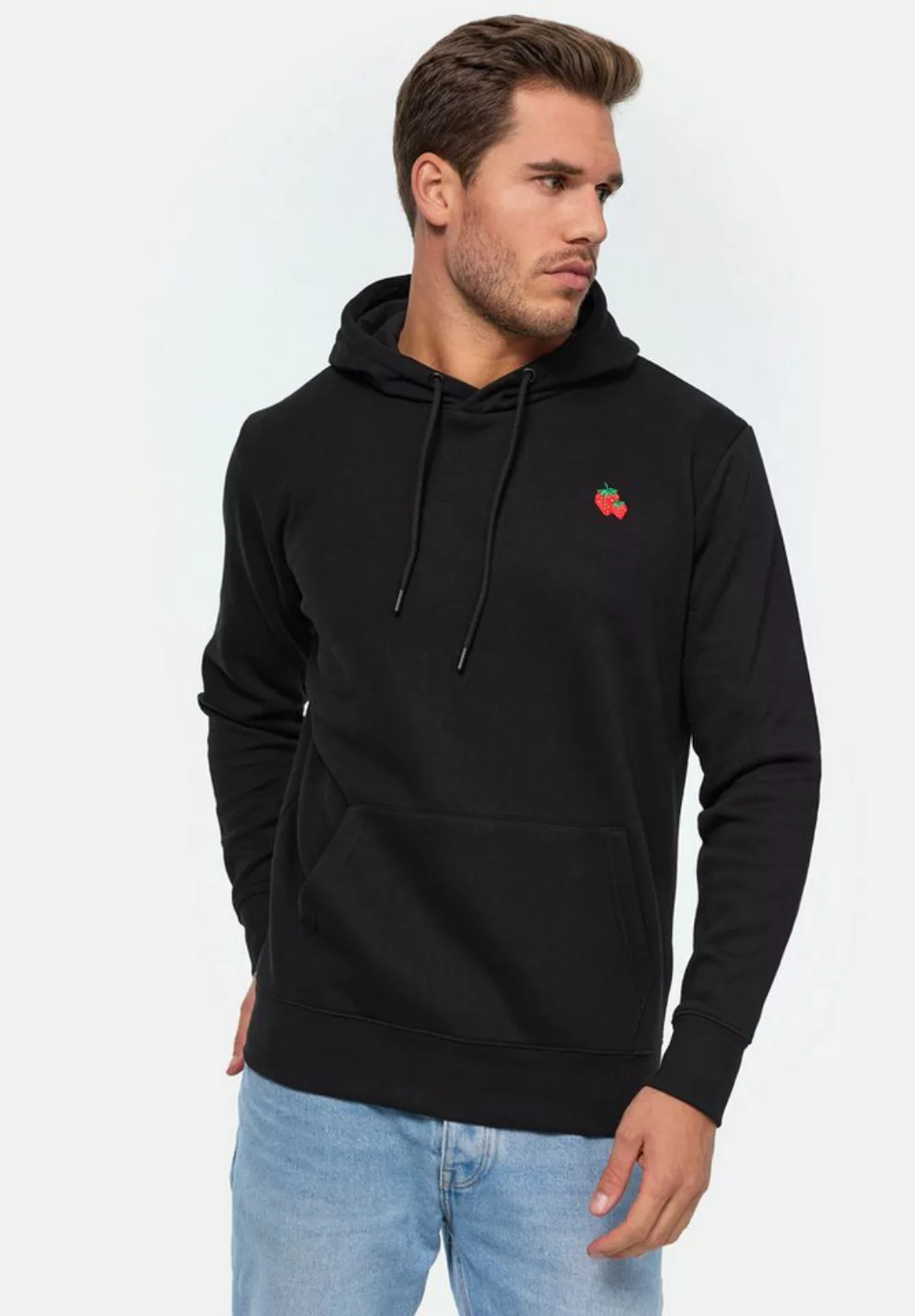 MIKON Hoodie Erdbeere GOTS zertifizierte Bio-Baumwolle günstig online kaufen