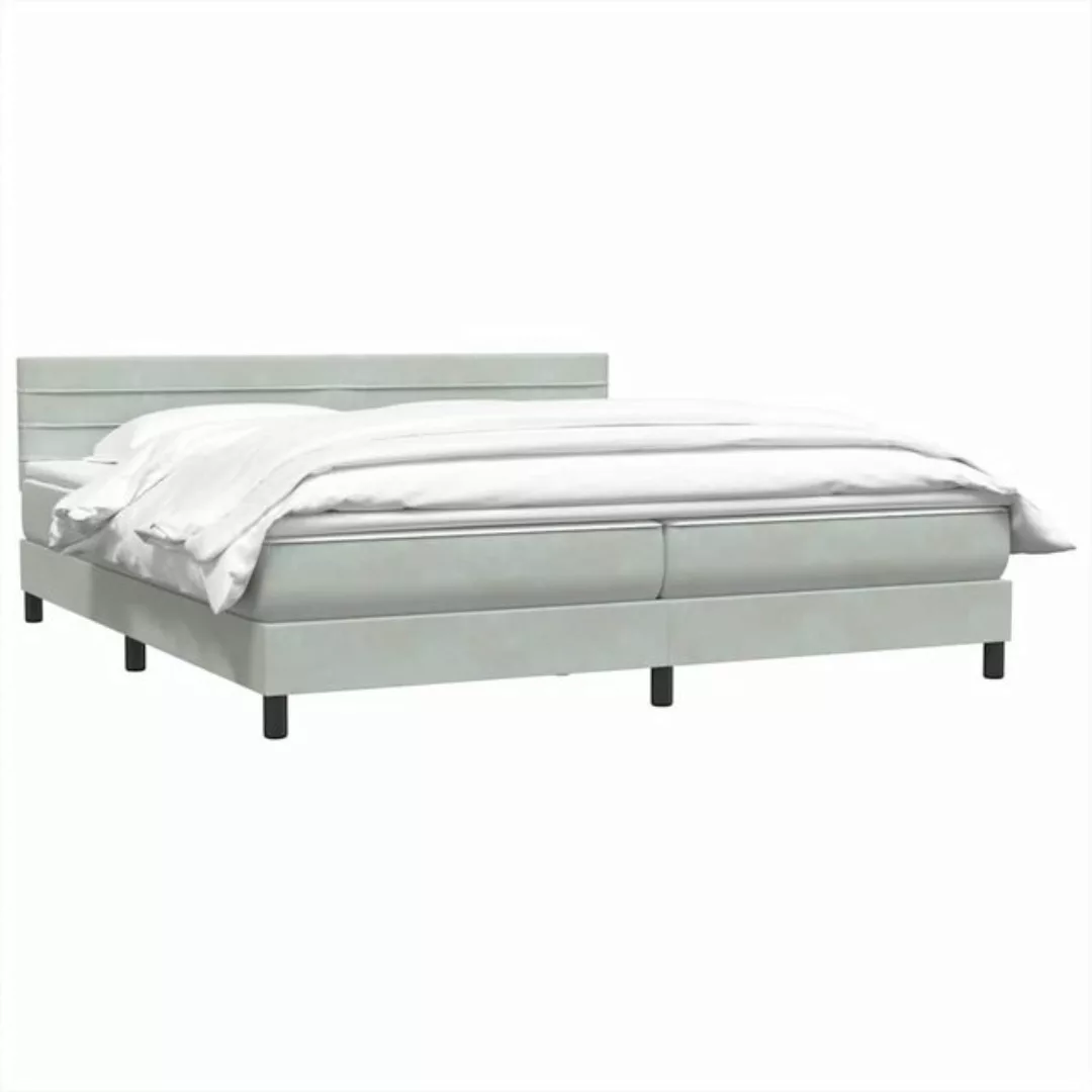 vidaXL Bett Boxspringbett mit Matratze Hellgrau 180x210 cm Samt günstig online kaufen