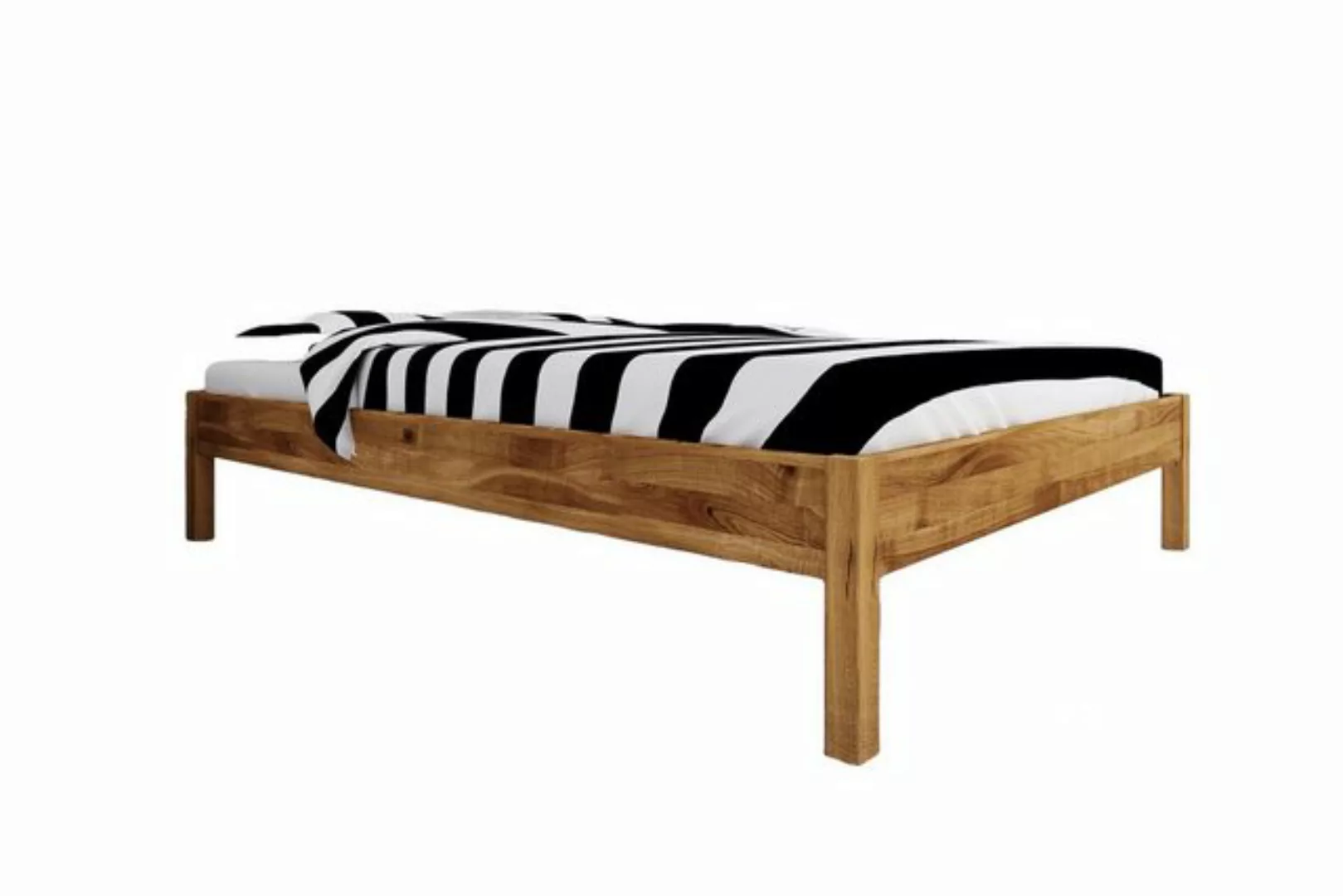 Natur24 Bett Bett Bento 1 Wildeiche massiv 200x200cm ohne Kopfteil mit Holz günstig online kaufen