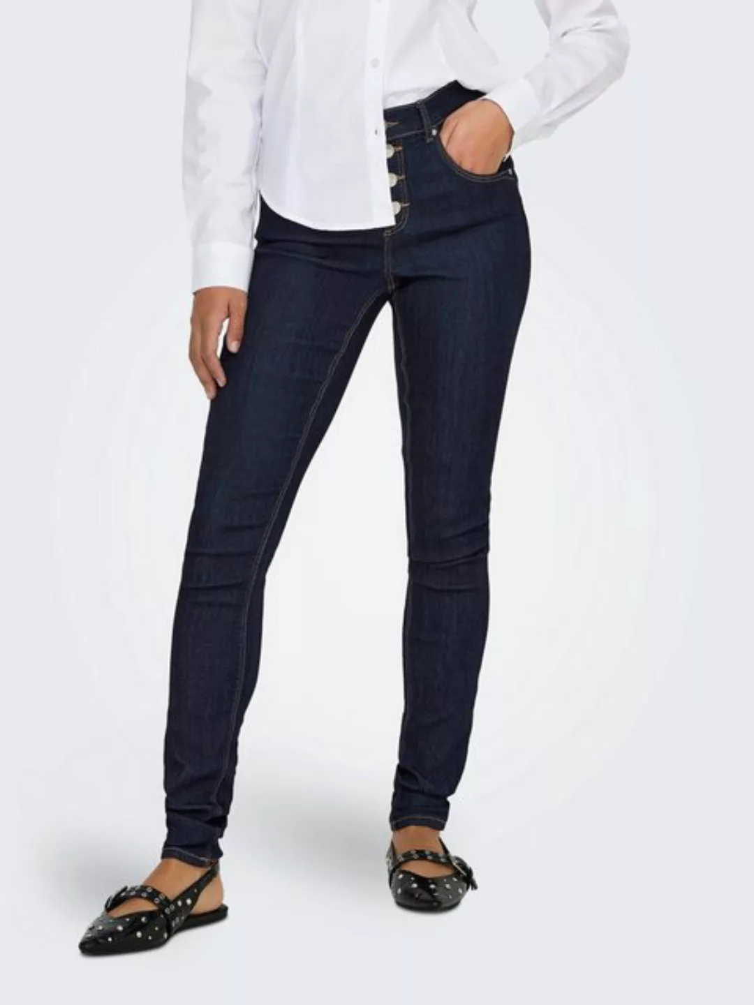 ONLY Skinny-fit-Jeans "ONLRAIN HW SK VIS BUTTON PUSH UP DNM PIM" günstig online kaufen