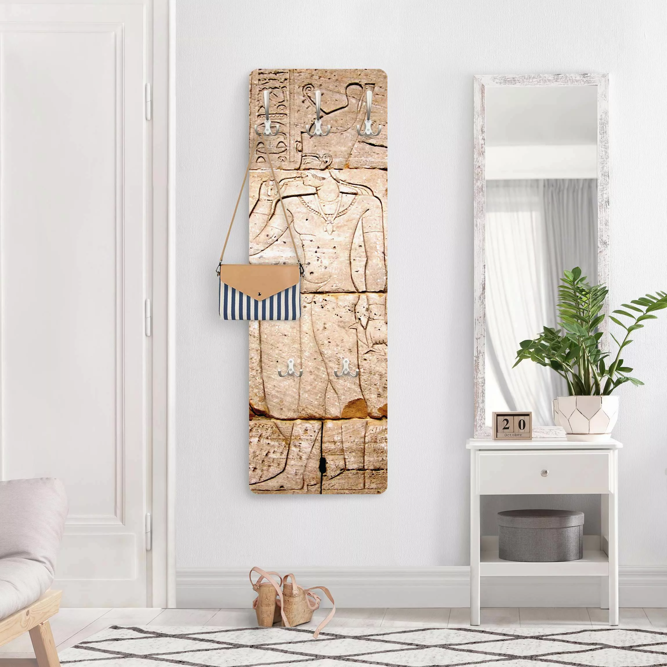 Wandgarderobe Holzpaneel Egypt Relief günstig online kaufen