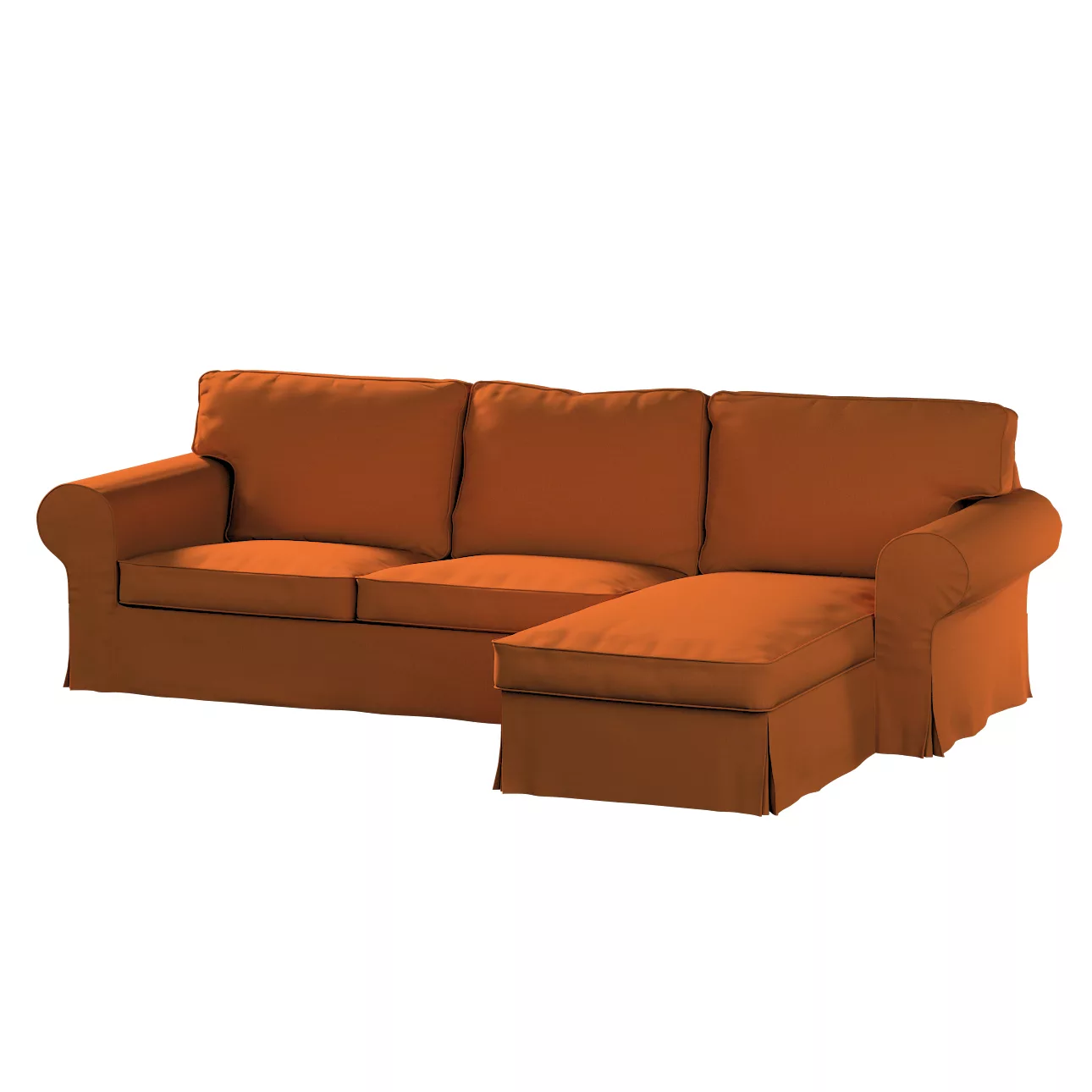 Bezug für Ektorp 2-Sitzer Sofa mit Recamiere, Karamell, Ektorp 2-Sitzer Sof günstig online kaufen