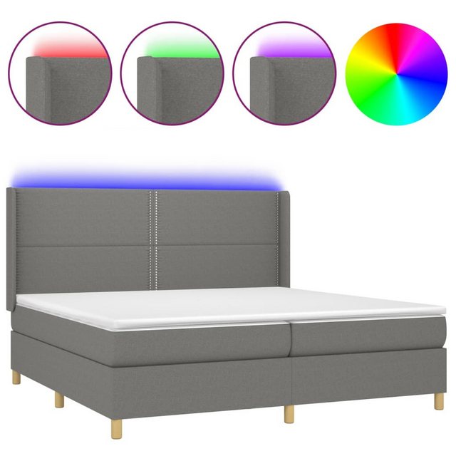 vidaXL Boxspringbett Bett Boxspringbett mit Matratze und LED Stoff (200 x 2 günstig online kaufen