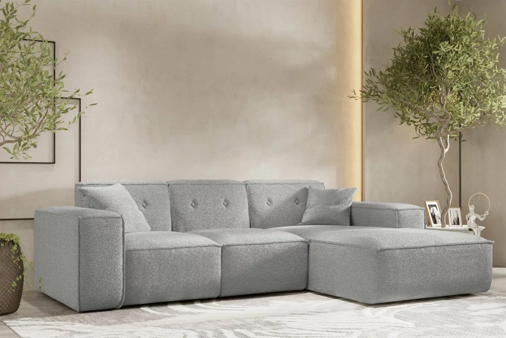 Fun Möbel Ecksofa Designersofa CESINA Ottomane Rechts oder Links in Stoff, günstig online kaufen