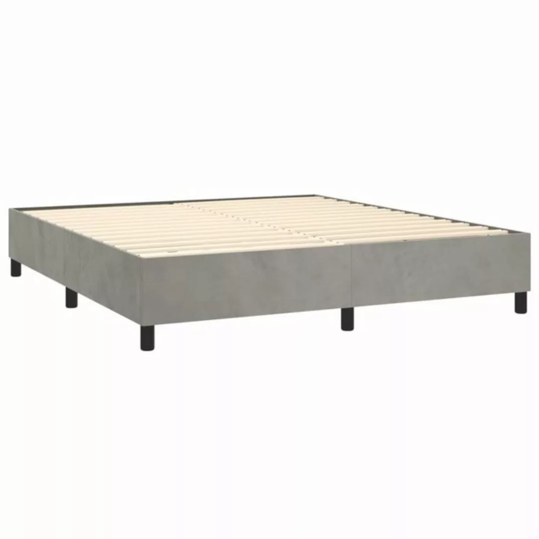 furnicato Bett Bettgestell ohne Matratze Hellgrau 200x200 cm Samt (1-tlg) günstig online kaufen