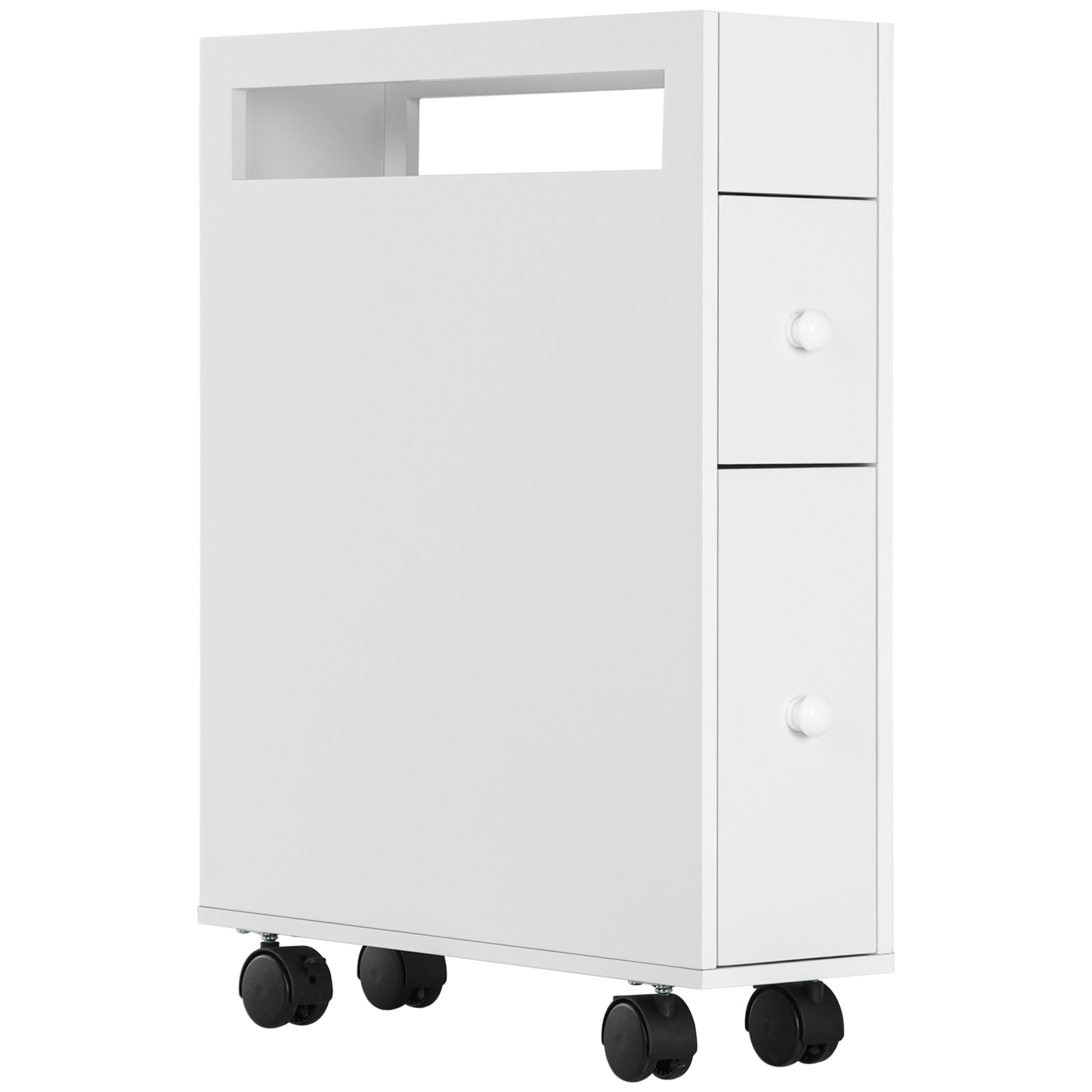 kleankin Badezimmerschrank mit Rollen, Nischenschrank mit 2 Schubladen, Bad günstig online kaufen