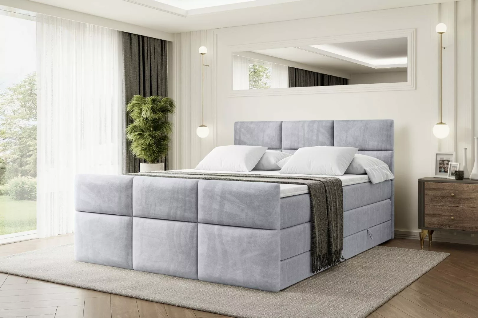 ALTDECOR Boxspringbett OHIO-Z KING (Multipocket-Matratze H4, günstig online kaufen