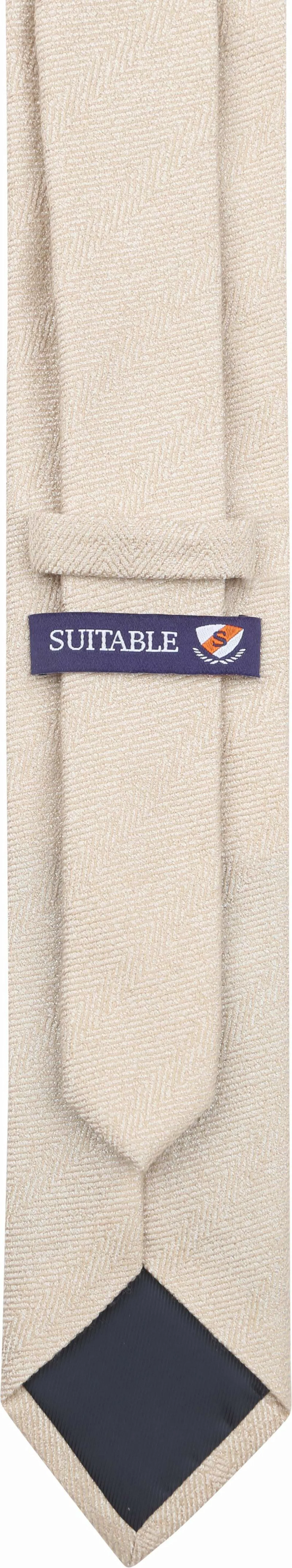 Suitable Krawatte Wolle/Seide Fischgrätenmuster Beige - günstig online kaufen