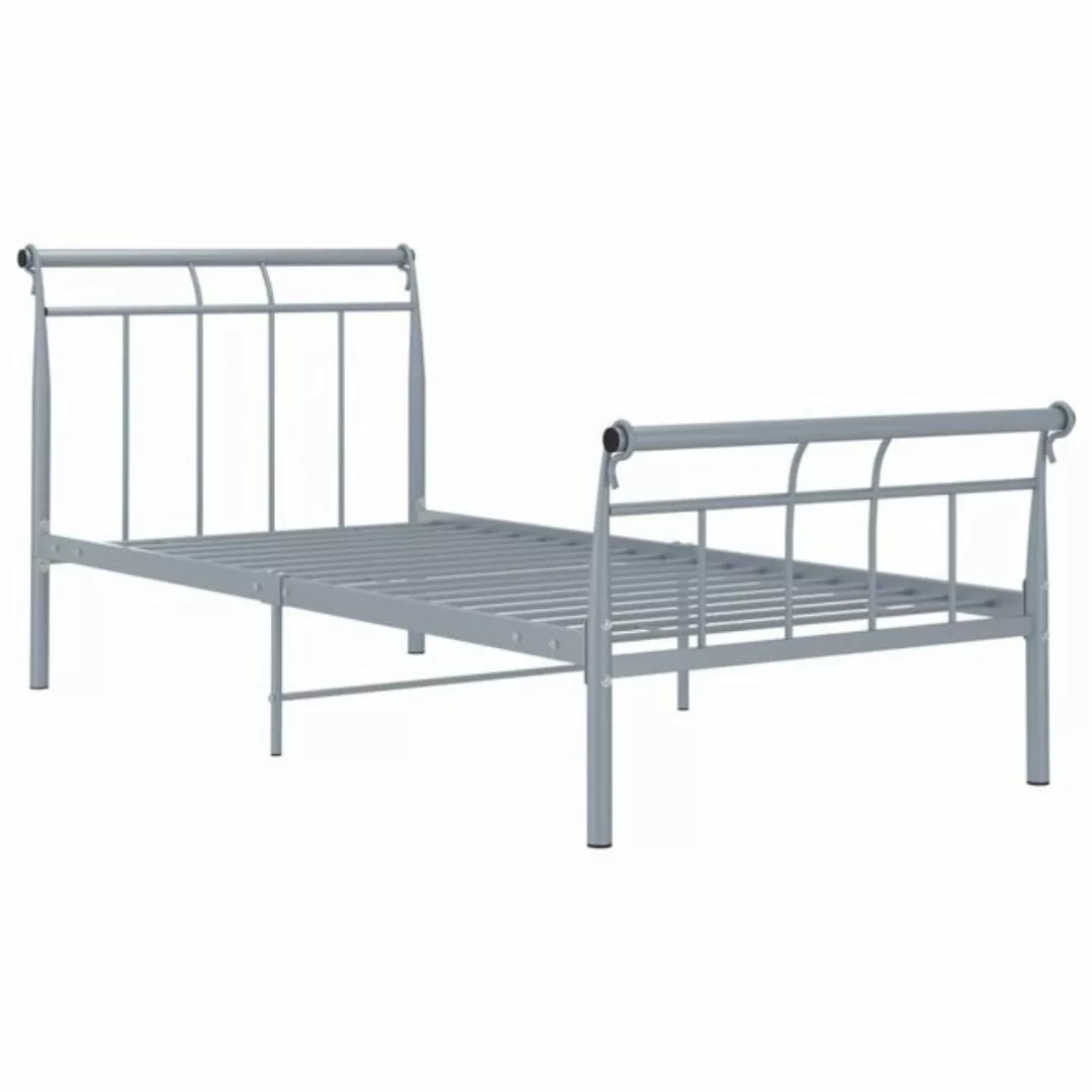 Bettgestell Grau Metall 100x200 Cm günstig online kaufen