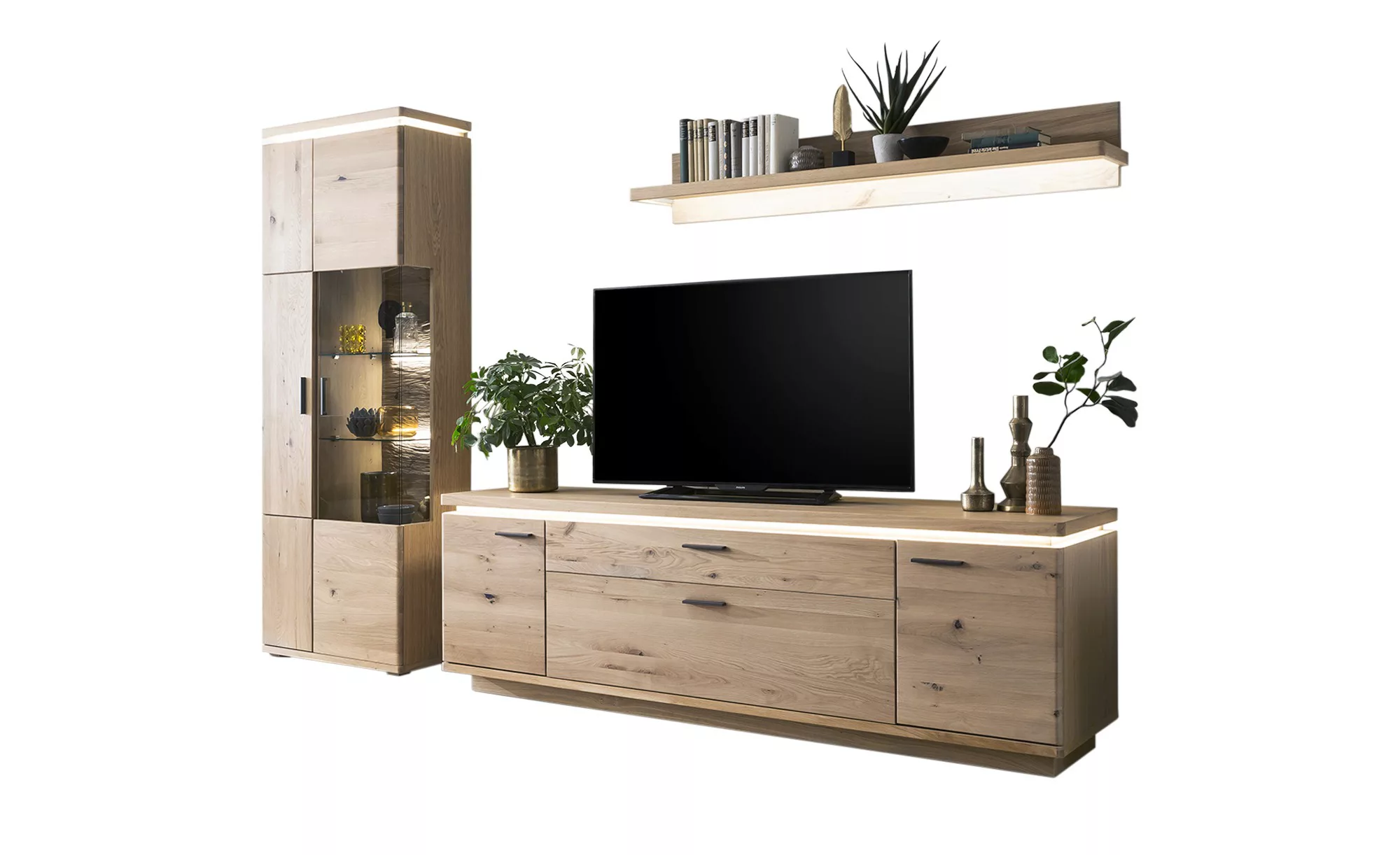 Woodford Wohnwand  Novara ¦ holzfarben ¦ Maße (cm): B: 285 H: 204 T: 50.0 W günstig online kaufen