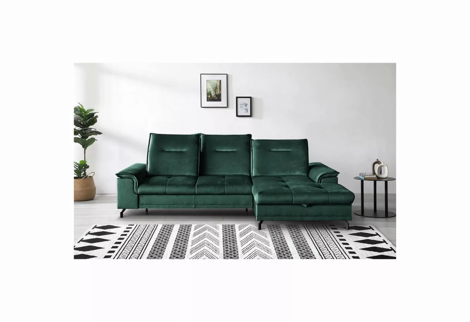 Beautysofa Ecksofa Bruno mini, moderne Ecke mit verstellbaren Kopfstützen, günstig online kaufen