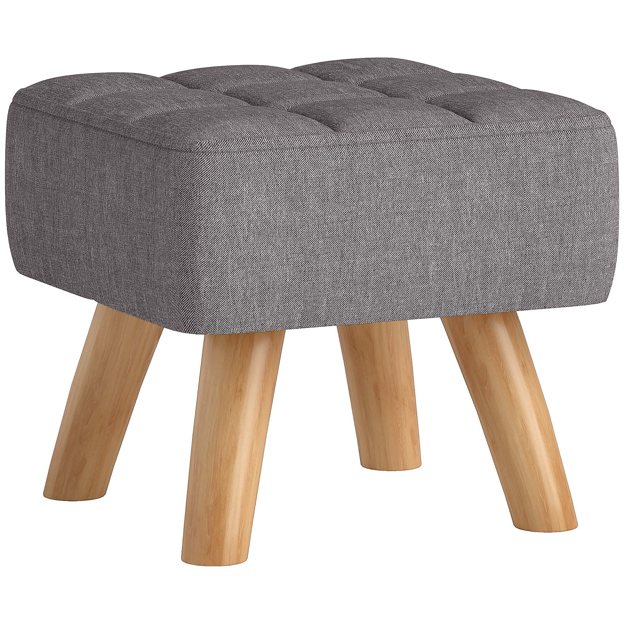 HOMCOM Fußhocker Hocker mit Leinenoptik, Holzbeine, Moderner Sitzhocker Pol günstig online kaufen