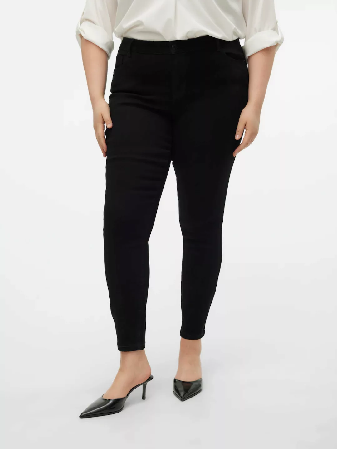 Vero Moda Curve Skinny-fit-Jeans "VMCELLY MR SKINNY JEANS BLK CUR NOOS" günstig online kaufen