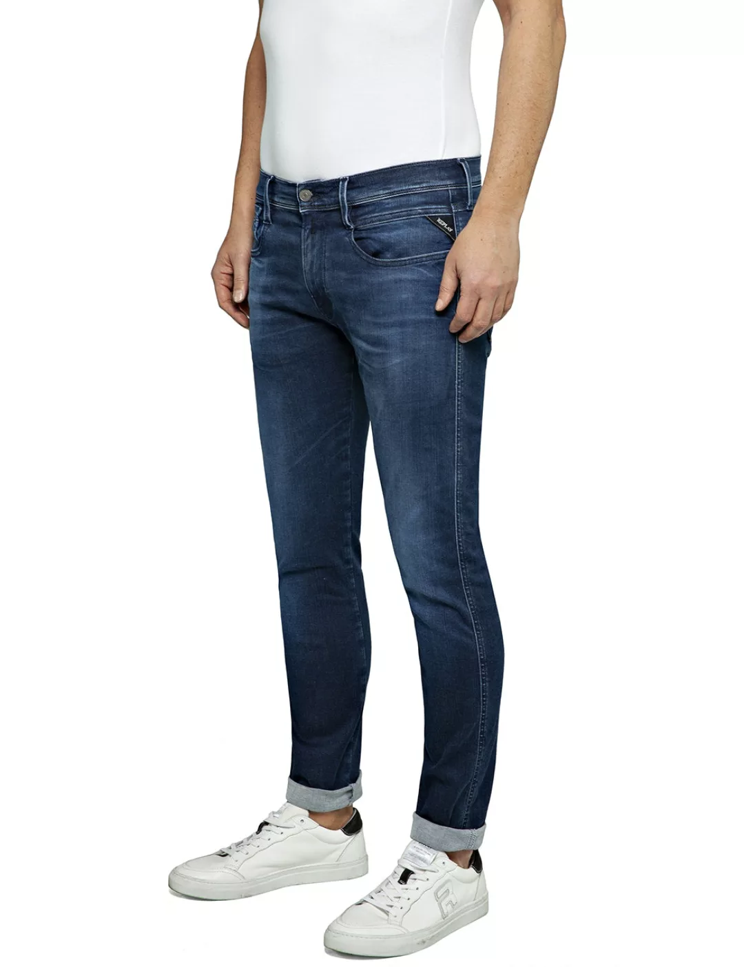 Replay Herren Jeans ANBASS - Slim Fit - Blau - Dark Blue Denim Hyperflex St günstig online kaufen