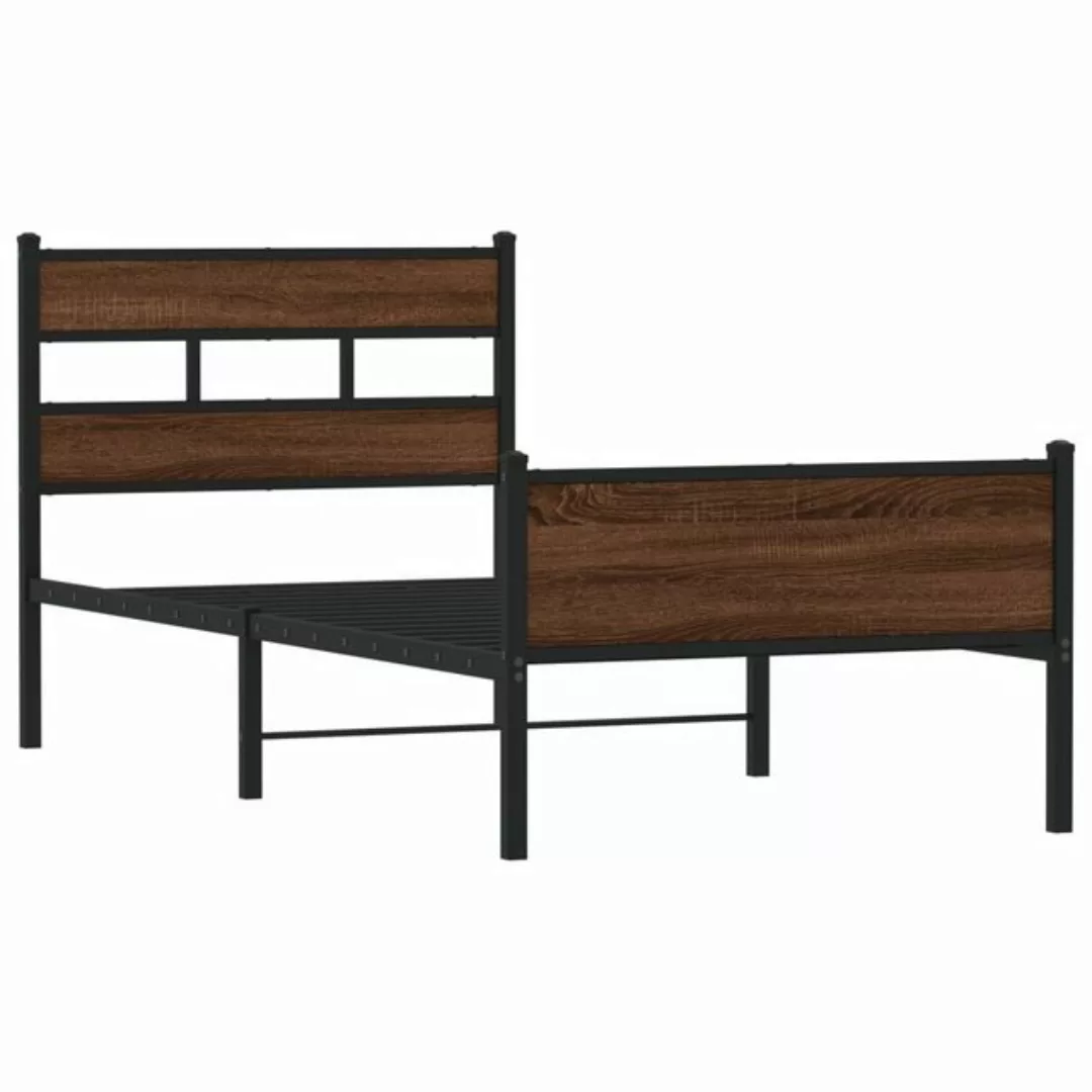 vidaXL Bett Bettgestell ohne Matratze Braun Eiche 80x200 cm Holzwerkstoff günstig online kaufen