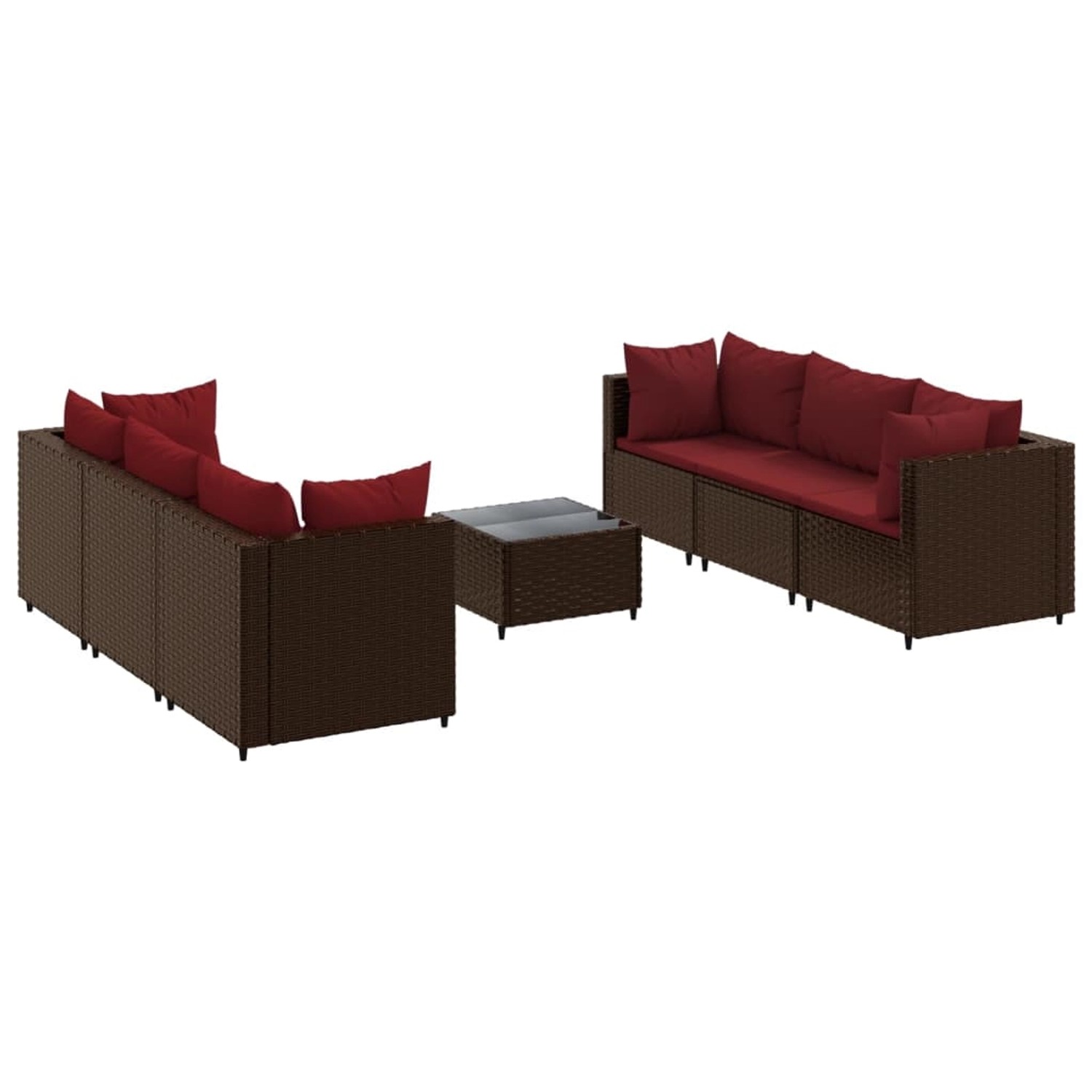 vidaXL 7-tlg Garten-Lounge-Set mit Kissen Braun Poly Rattan Modell 24 günstig online kaufen