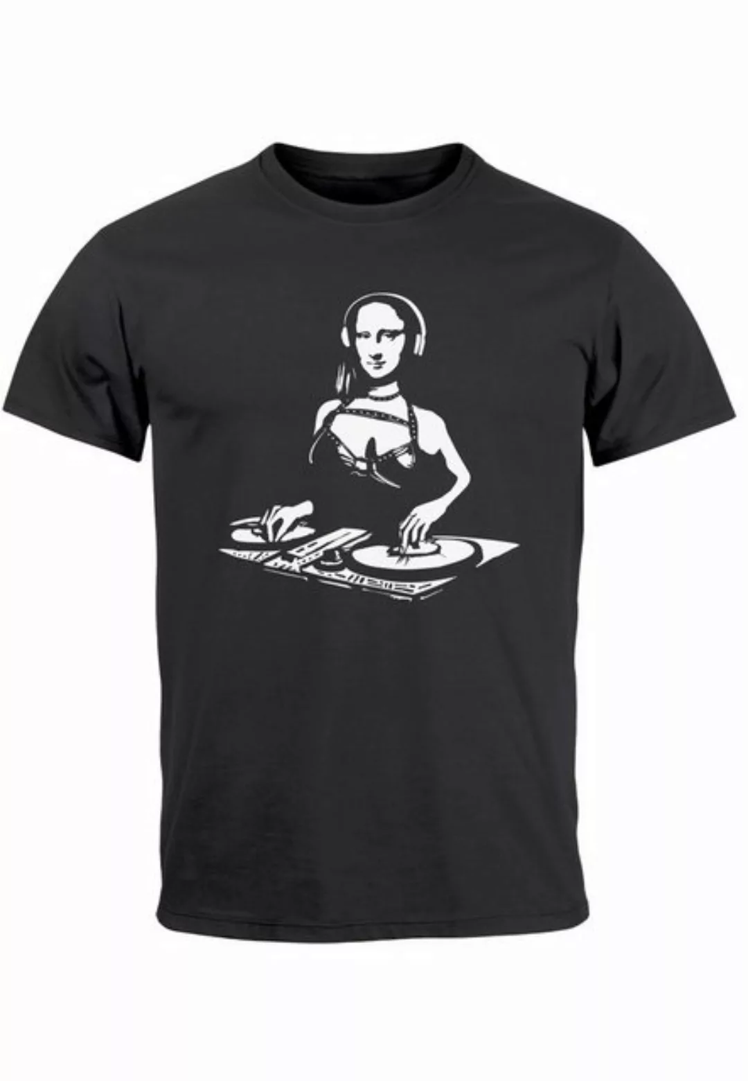 Neverless Print-Shirt Herren T-Shirt Mona Lisa Techno Festival DJ Electroni günstig online kaufen