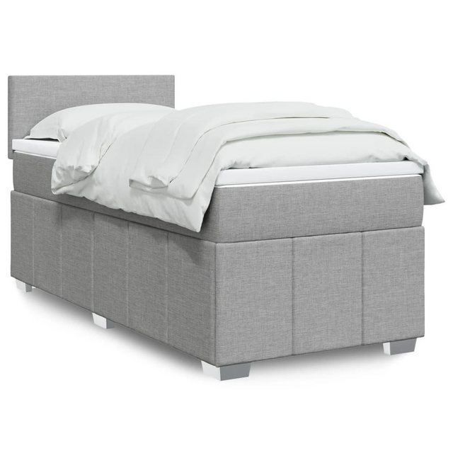 vidaXL Boxspringbett, Boxspringbett mit Matratze Hellgrau 80x200 cm Stoff günstig online kaufen