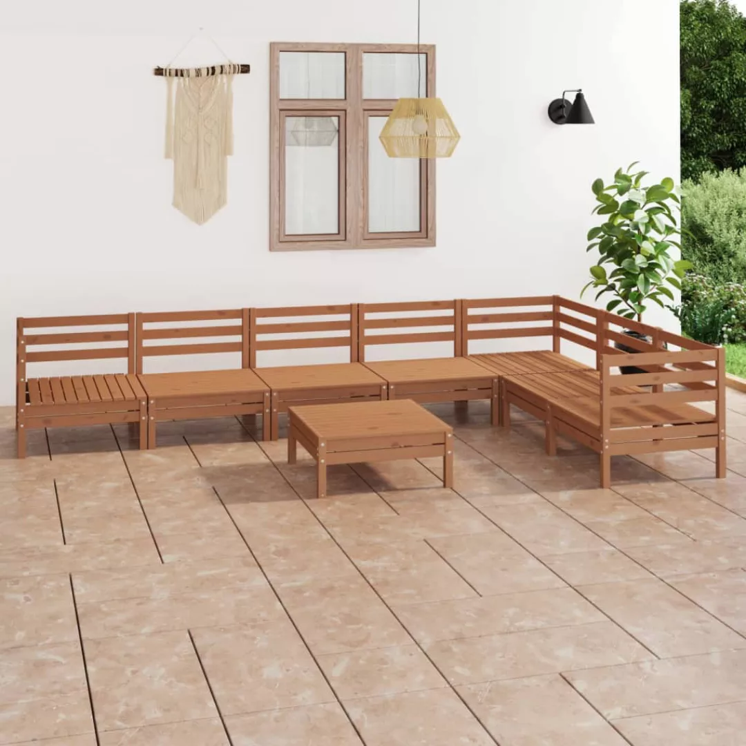 8-tlg. Garten-lounge-set Massivholz Kiefer Honigbraun günstig online kaufen