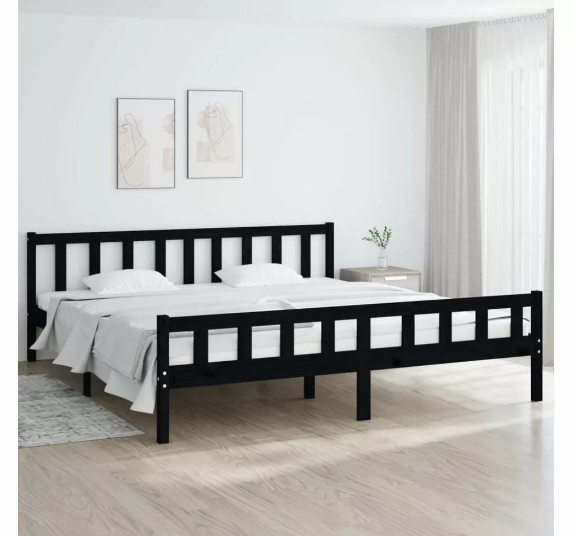 furnicato Bett Massivholzbett Schwarz 200x200 cm günstig online kaufen