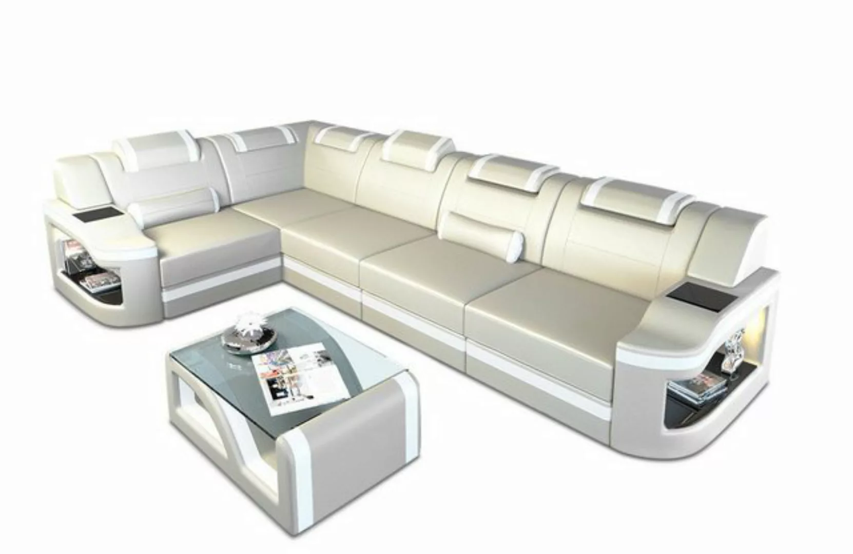 Sofa Dreams Ecksofa Ledersofa Padua L Form Mini, Designersofa, Sofa mit Lic günstig online kaufen