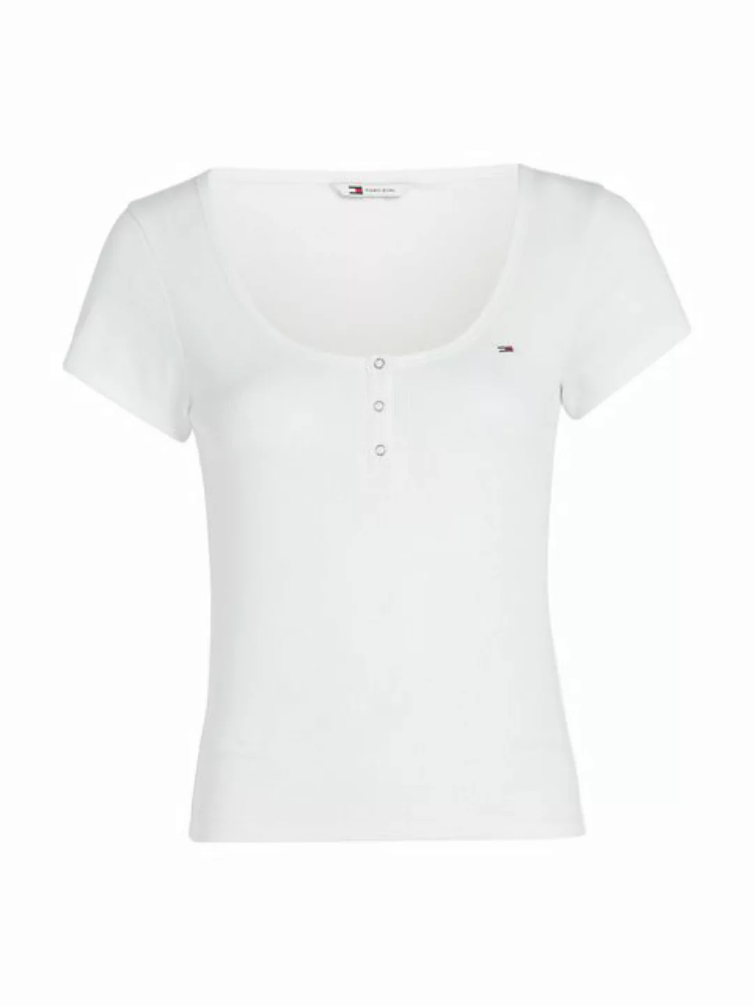 Tommy Jeans Rundhalsshirt TJW SLIM HENLEY TOP SS mit Tommy Jeans Flagge günstig online kaufen