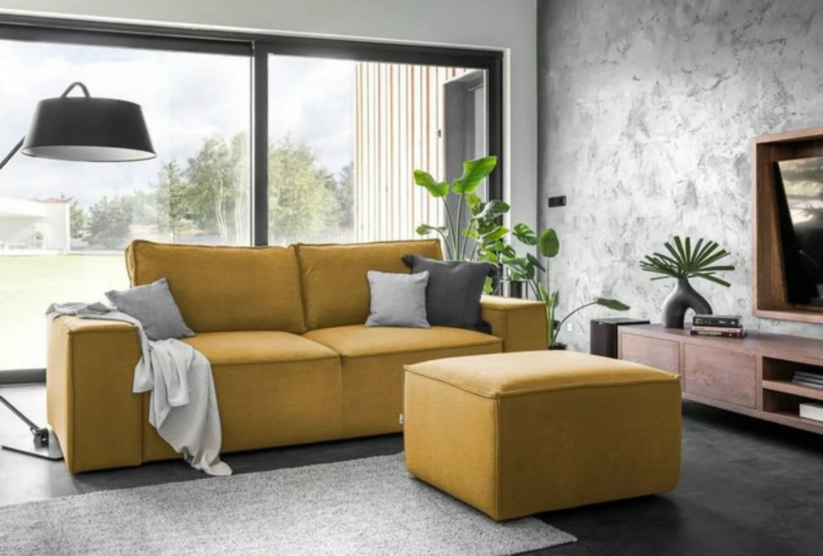 Luxusbetten24 Sofa Designer 2er Sofa Solaris, mit Stauraum und Schlaffunkti günstig online kaufen