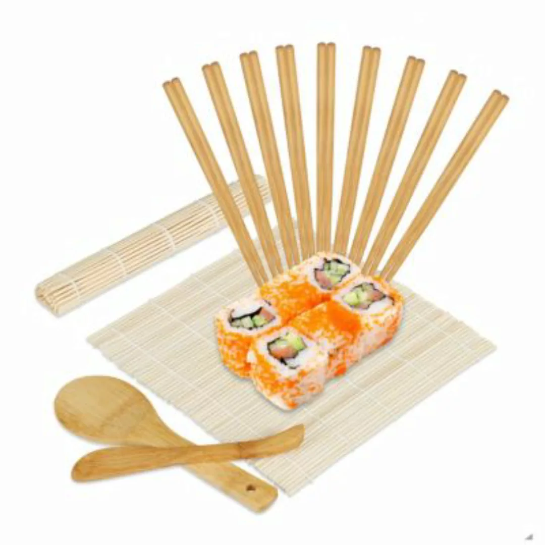 relaxdays Sushi Set Bambus natur günstig online kaufen