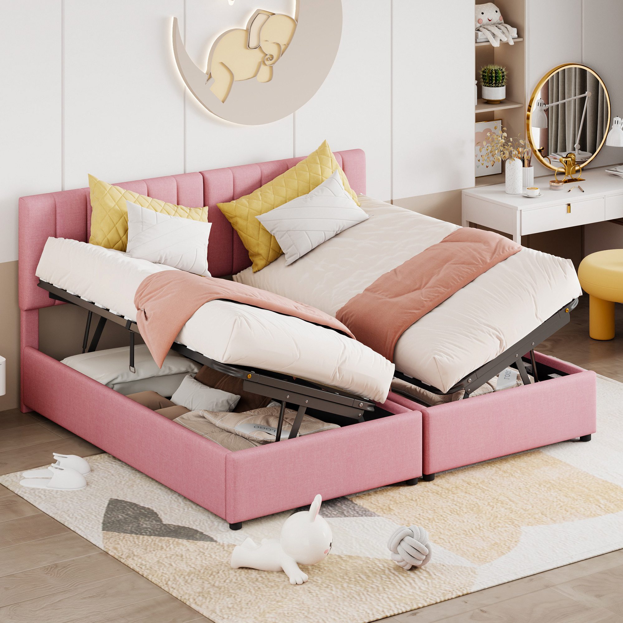 SOFTWEARY Stauraumbett mit Bettkasten und Lattenrost günstig online kaufen