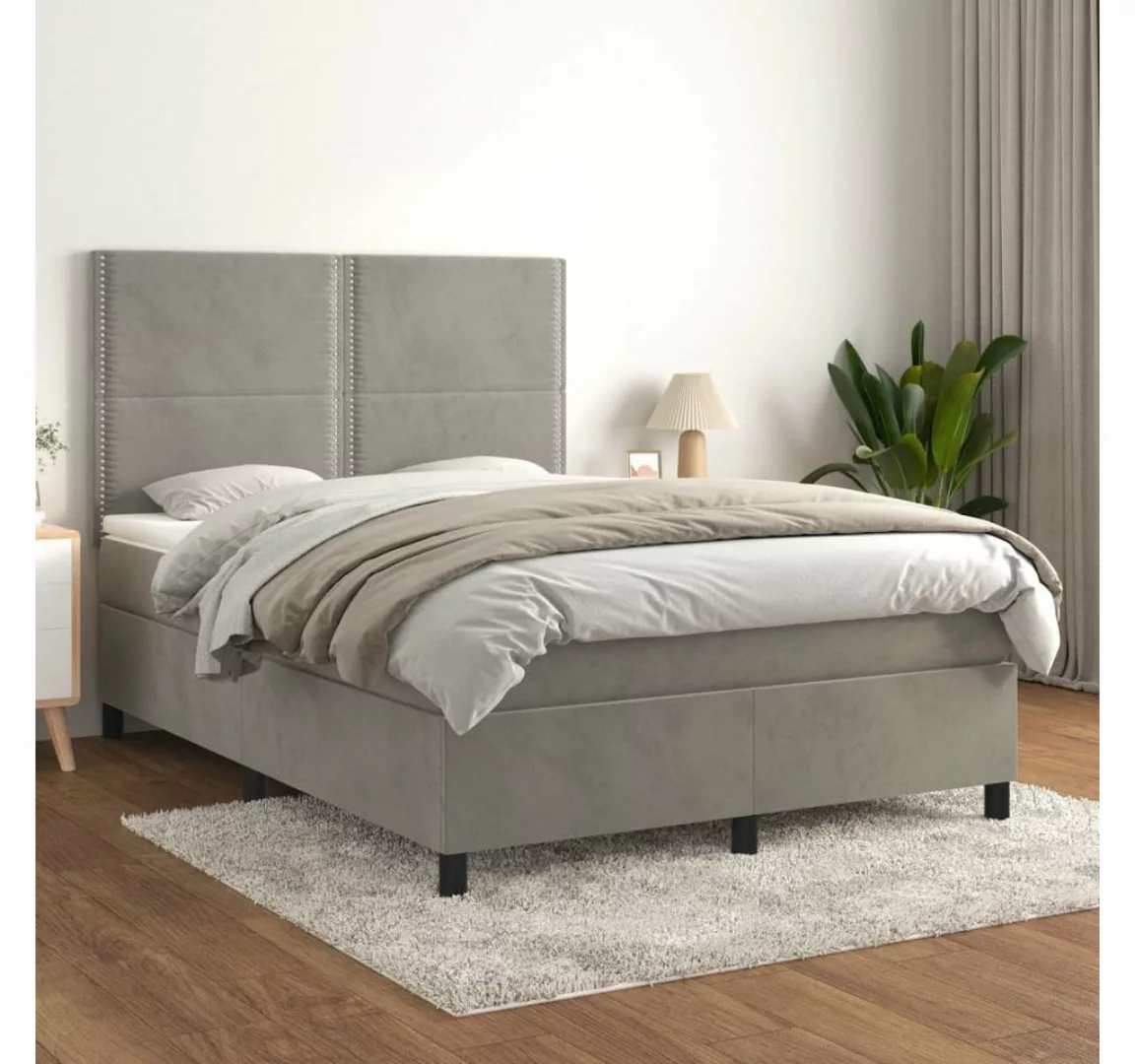 vidaXL Boxspringbett Bett Boxspringbett mit Matratze komplett Samt (140 x 1 günstig online kaufen