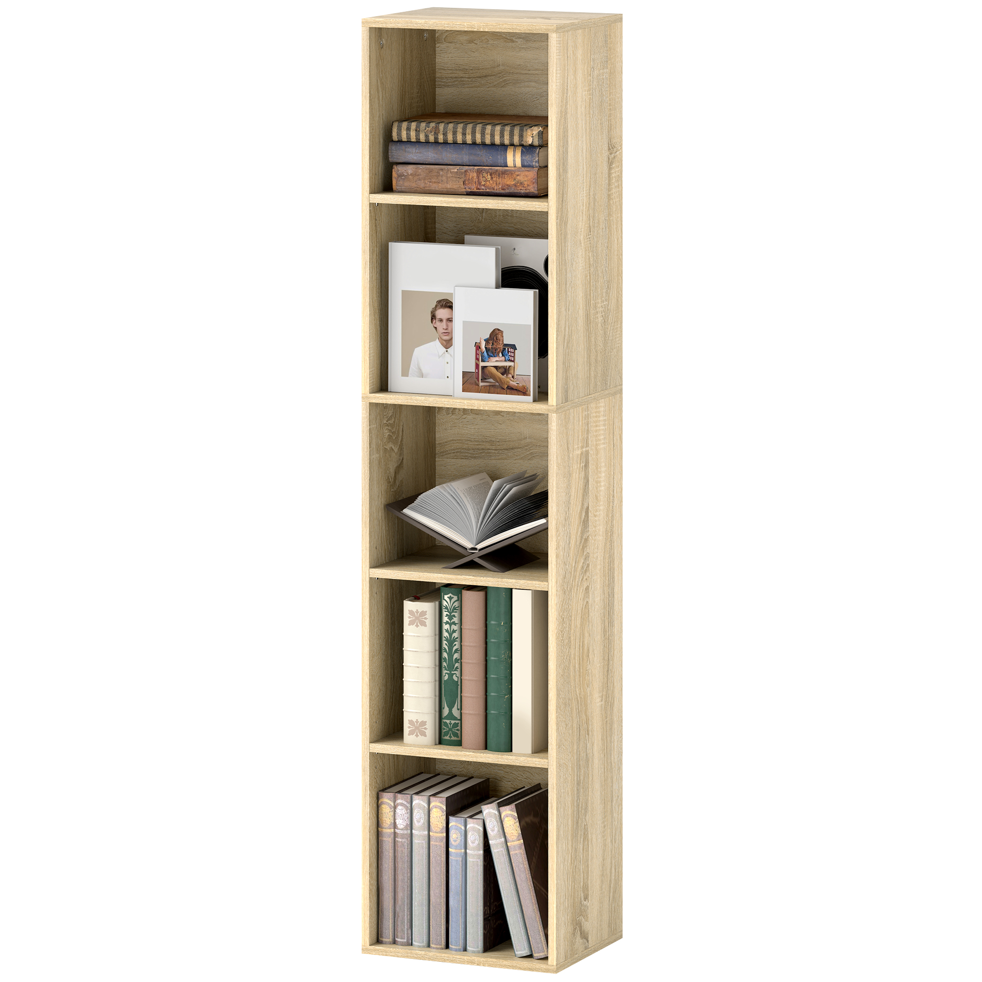 HOMCOM Bücherregal, Aufbewahrungsregal 5 Ebenen, Regal mit verstellbaren Re günstig online kaufen