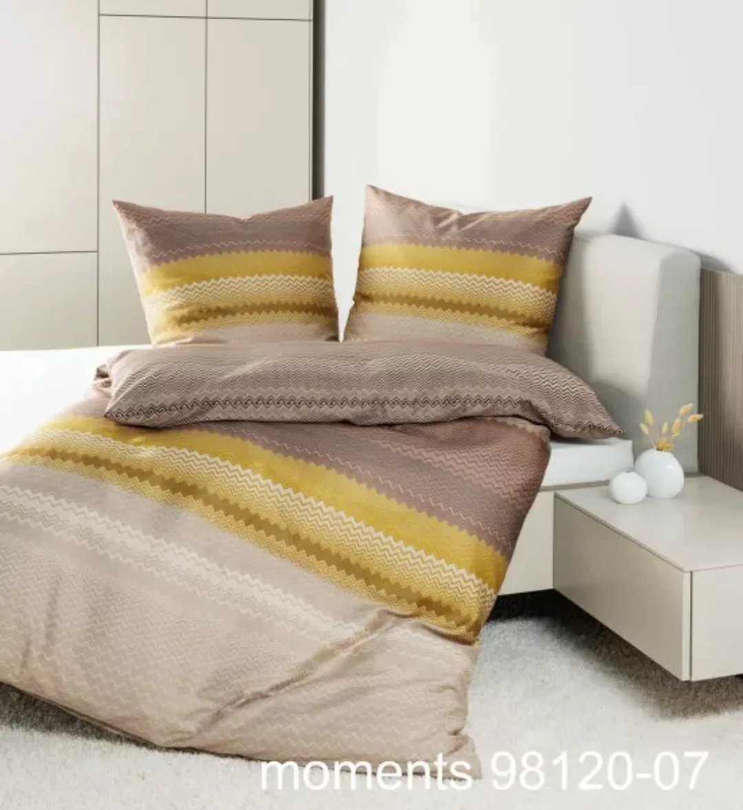 Janine Janine Mako-Satin Bettwäsche moments 98120 sand braun bernstein Größ günstig online kaufen