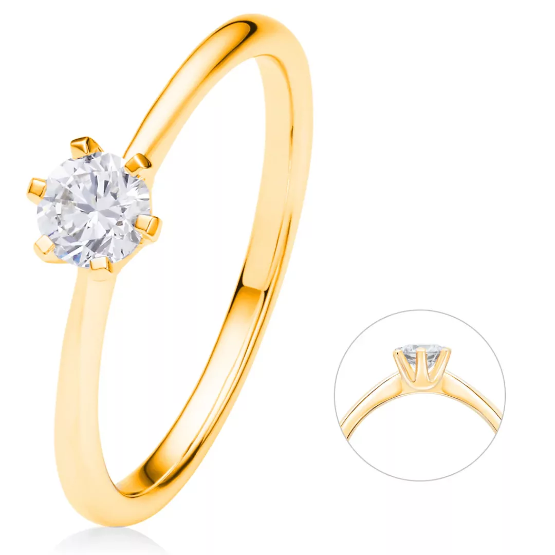 ONE ELEMENT Diamantring "0.3 ct Diamant Brillant Ring aus 585 Gelbgold", Da günstig online kaufen