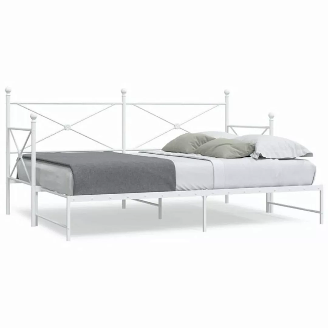 vidaXL Bett, Tagesbett Ausziehbar ohne Matratze Weiß 80x200 cm Stahl günstig online kaufen