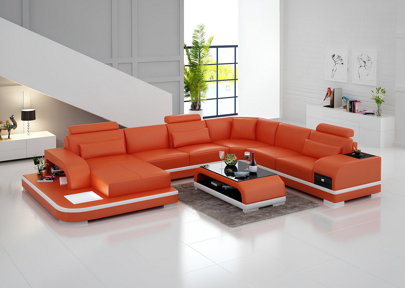 Xlmoebel Sofa Ledersofa mit modernem Design und Eckgarnitur - G8013., Herge günstig online kaufen