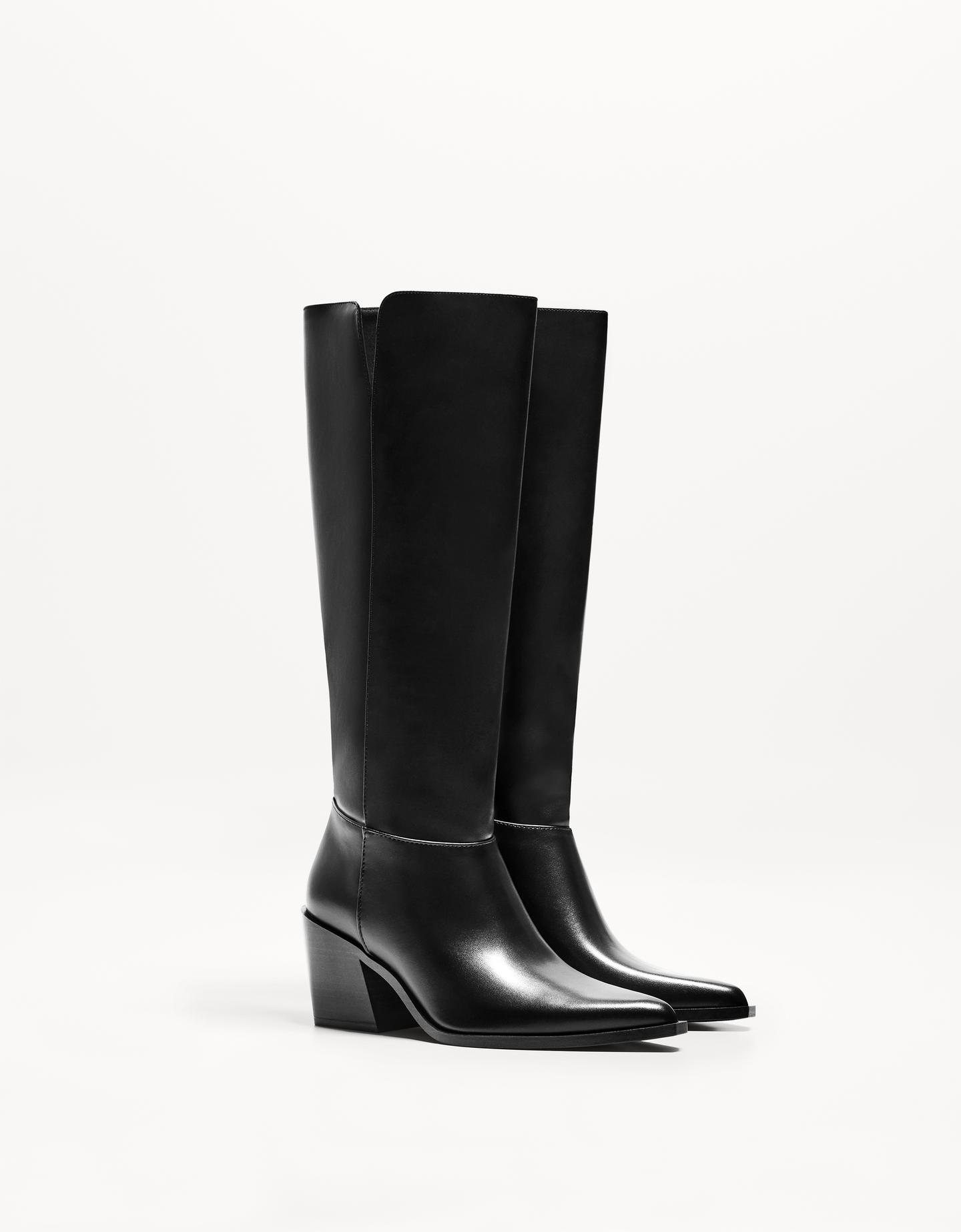 Bershka Absatzstiefel Im Cowboylook Damen 41 Schwarz günstig online kaufen