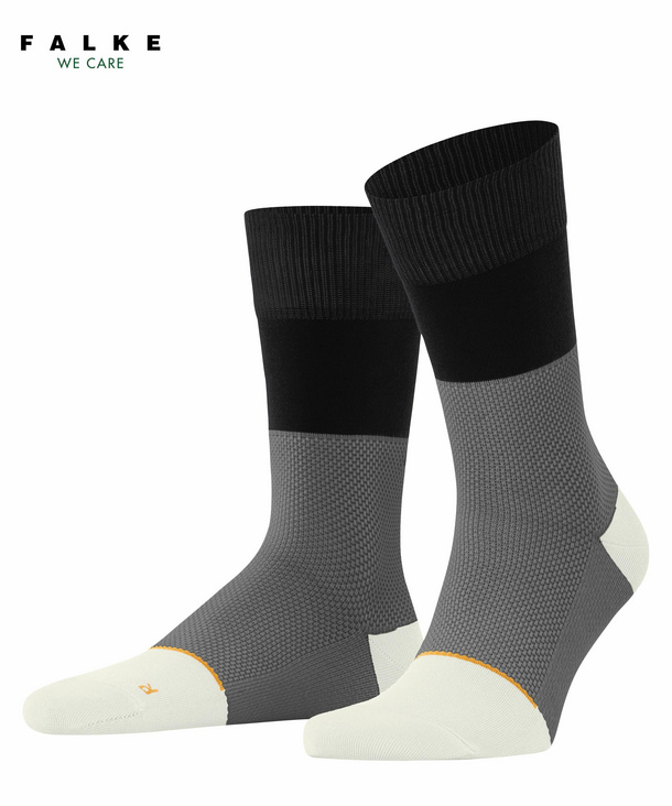 FALKE Nature Force Socken, 44-45, Schwarz, Streifen, Baumwolle (Bio), 12452 günstig online kaufen