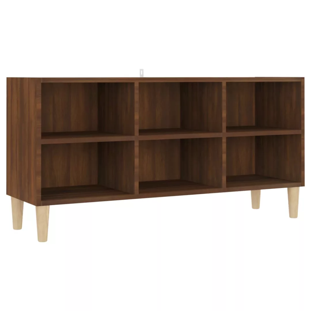 Vidaxl Tv-schrank Massivholz-beine Braun Eichenoptik 103,5x30x50 Cm günstig online kaufen