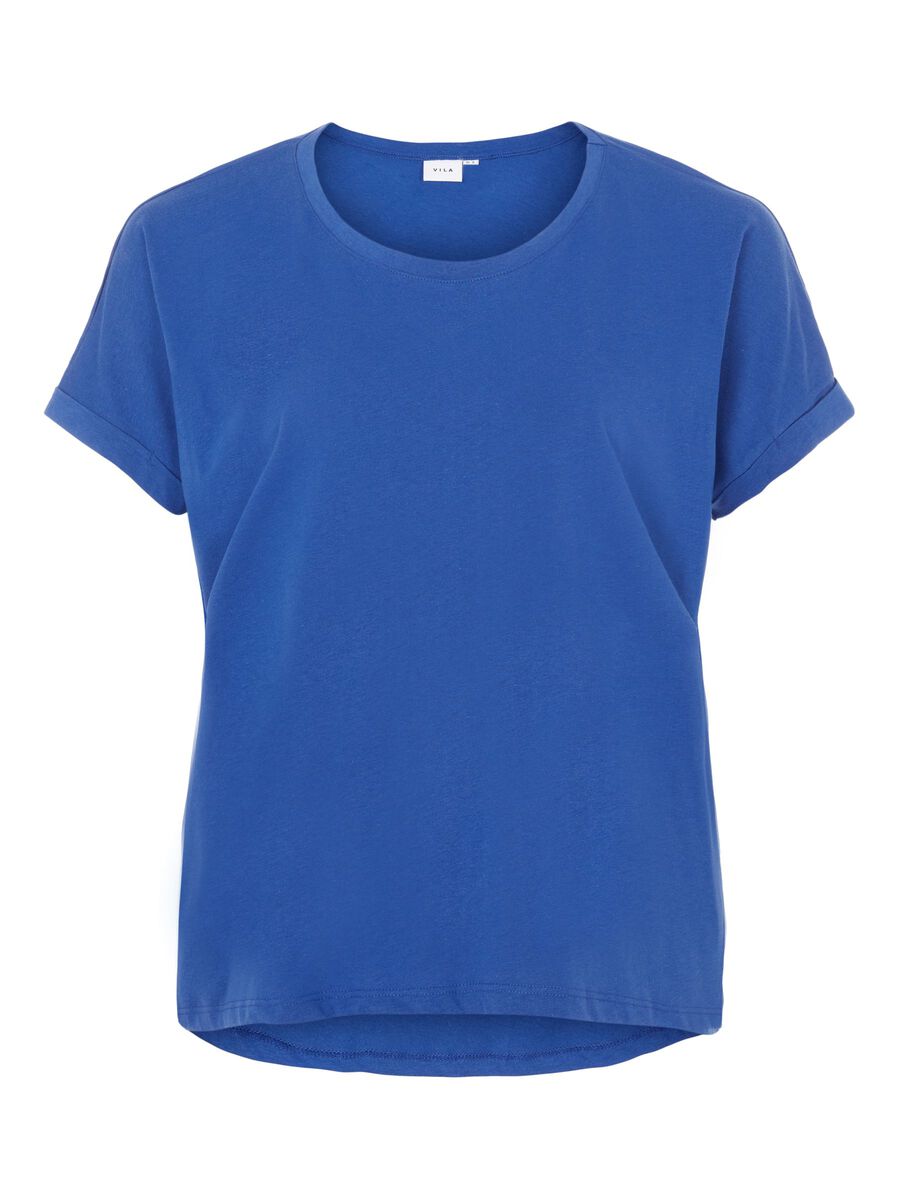 VILA Curve – Basic- T-shirt Damen Blau günstig online kaufen