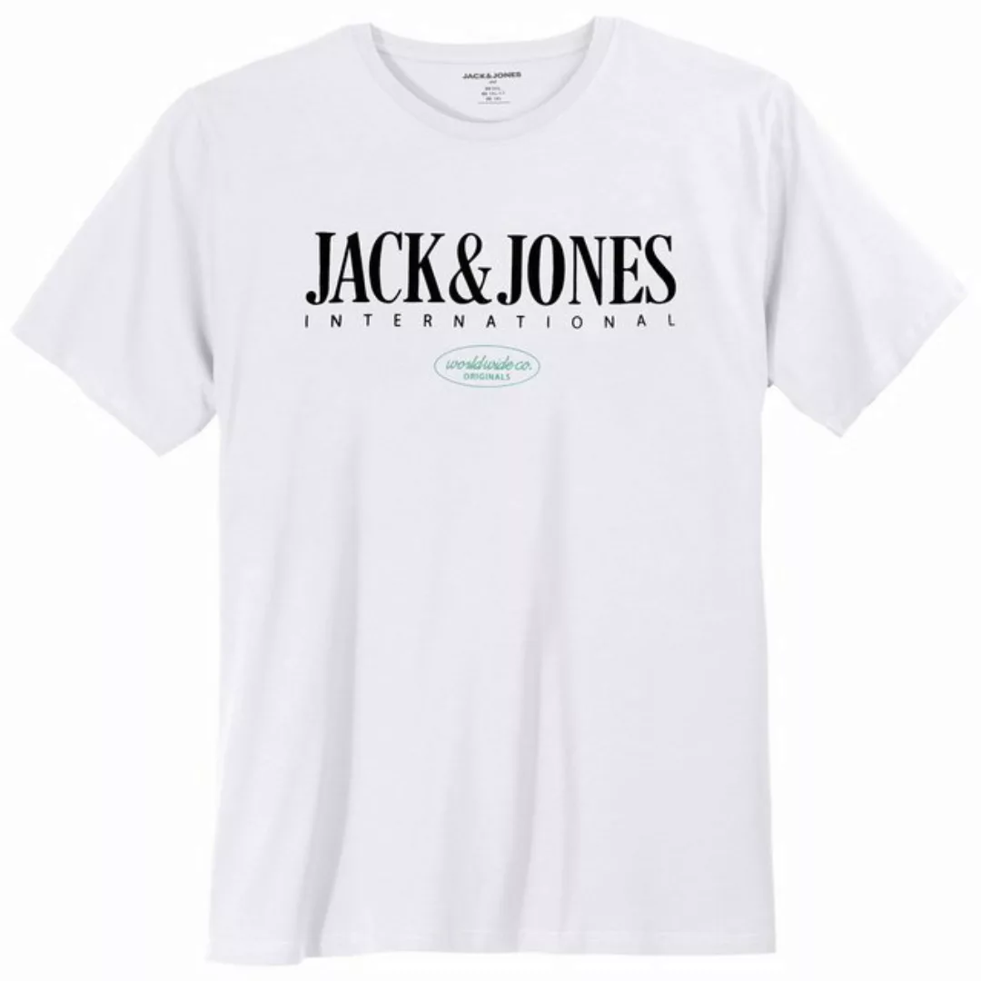 Jack & Jones Rundhalsshirt Große Größen Herren T-Shirt weiß Logoprint JORLU günstig online kaufen