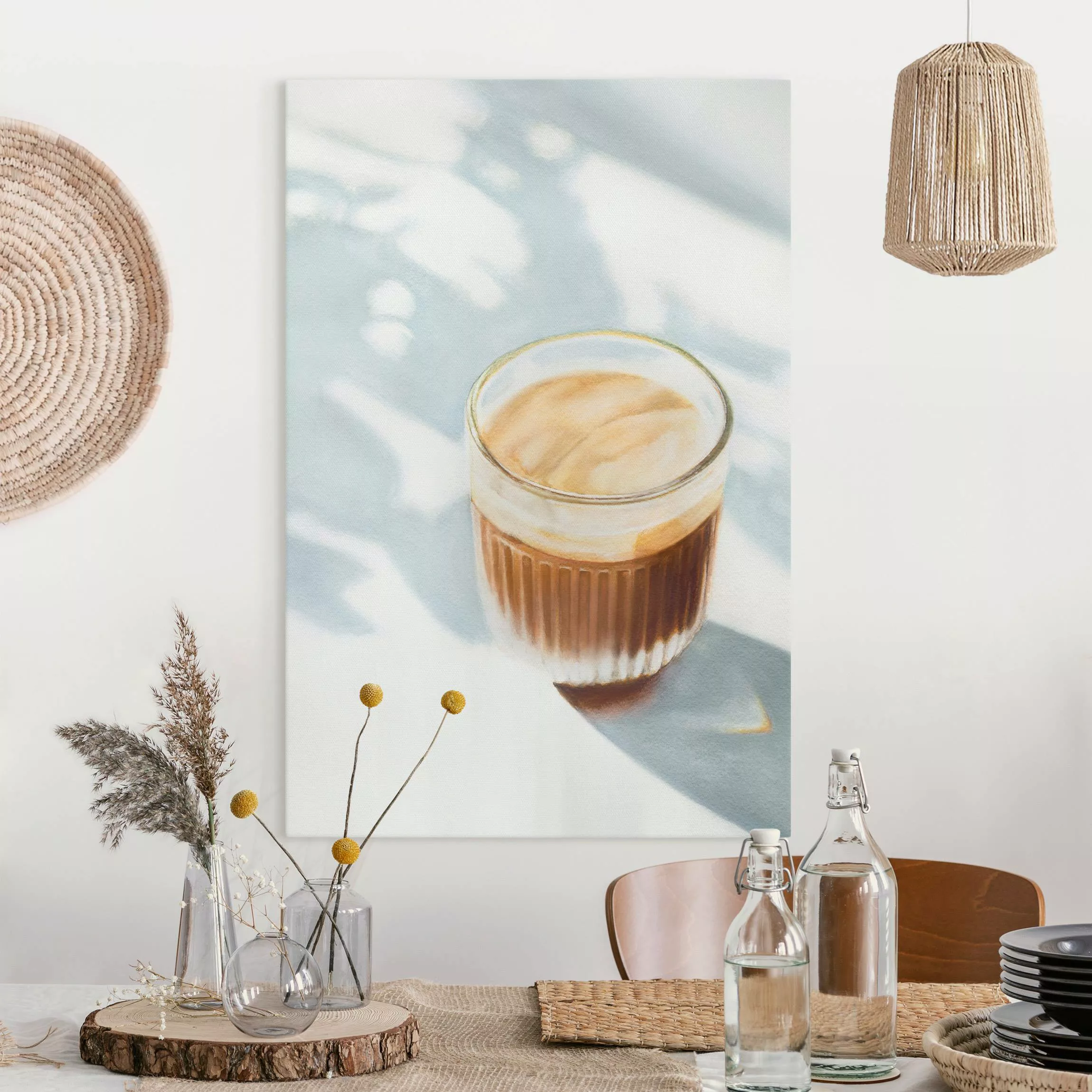 Leinwandbild Cappuccino zum Frühstück günstig online kaufen
