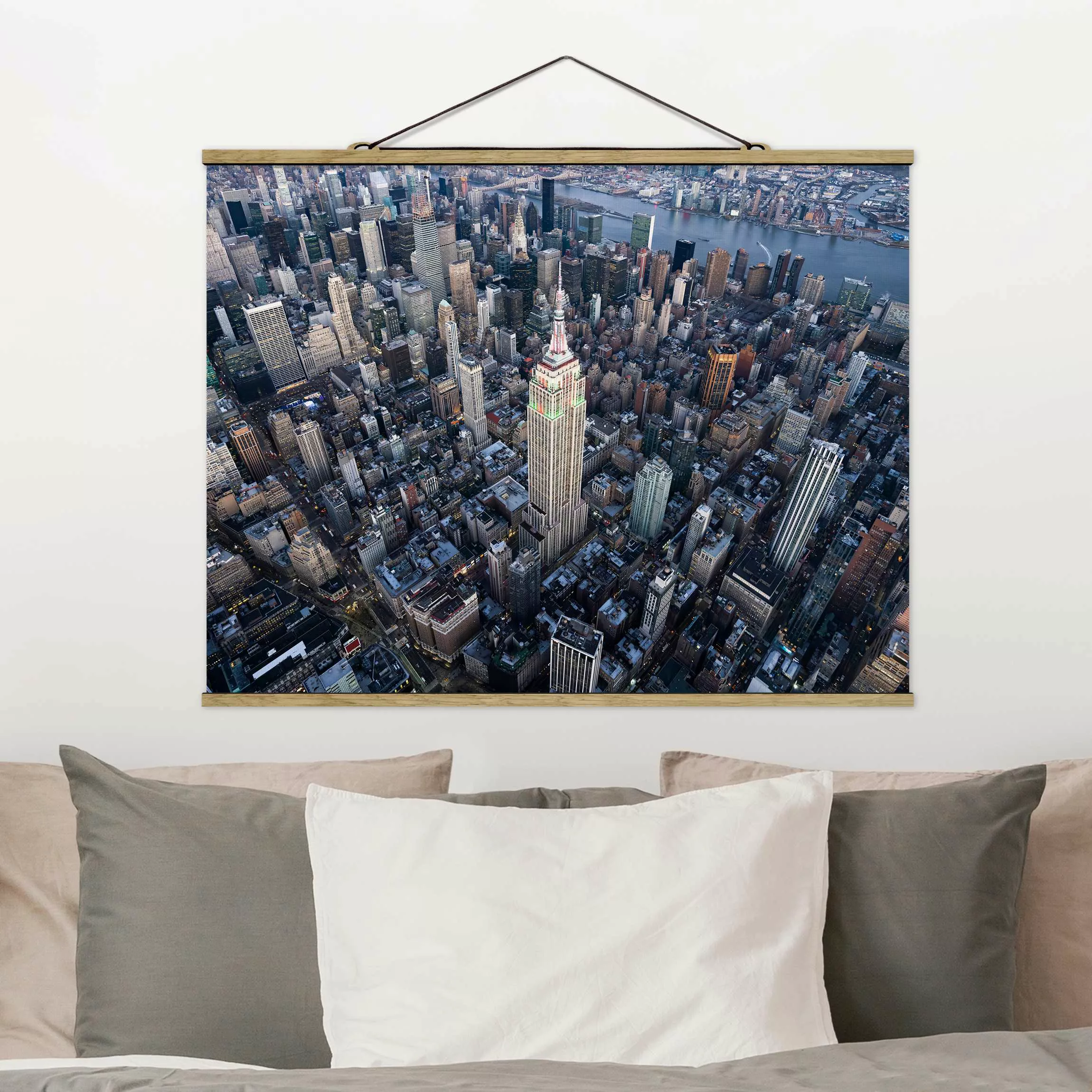 Stoffbild mit Posterleisten Empire State Of Mind günstig online kaufen