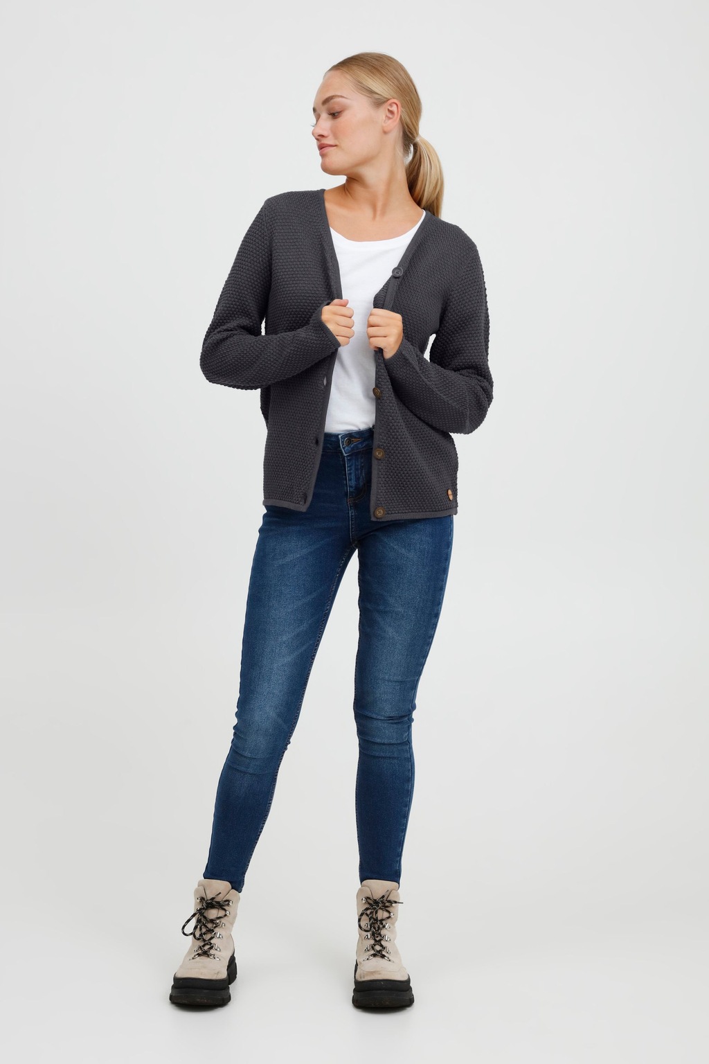 OXMO Cardigan OXHelga Damen Feinstrick Cardigan/Strickjacke günstig online kaufen