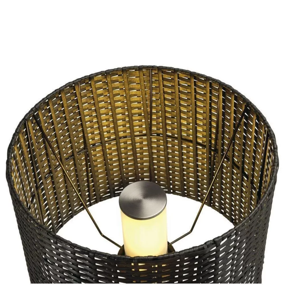 Stehleuchte Adegan aus Rattan E27 max. 15W IP44 günstig online kaufen