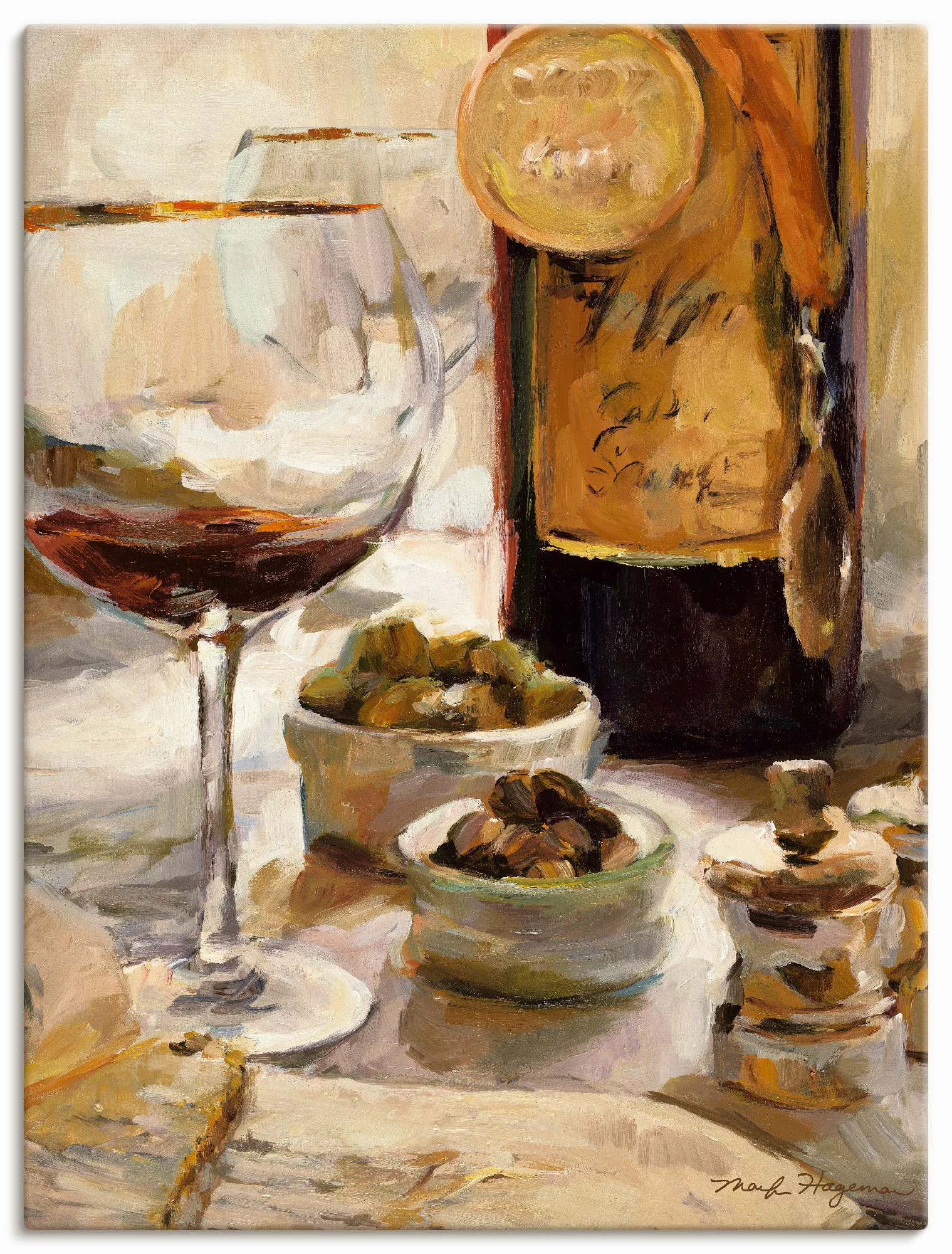 Artland Wandbild "Ausgezeichneter Wein", Getränke, (1 St.), als Leinwandbil günstig online kaufen