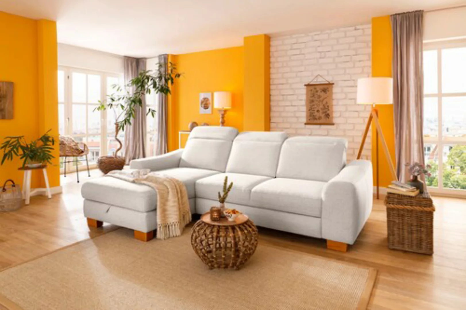 Home affaire Ecksofa »Dundee L-Form«, wahlweise mit Kopfteilverstellung und günstig online kaufen