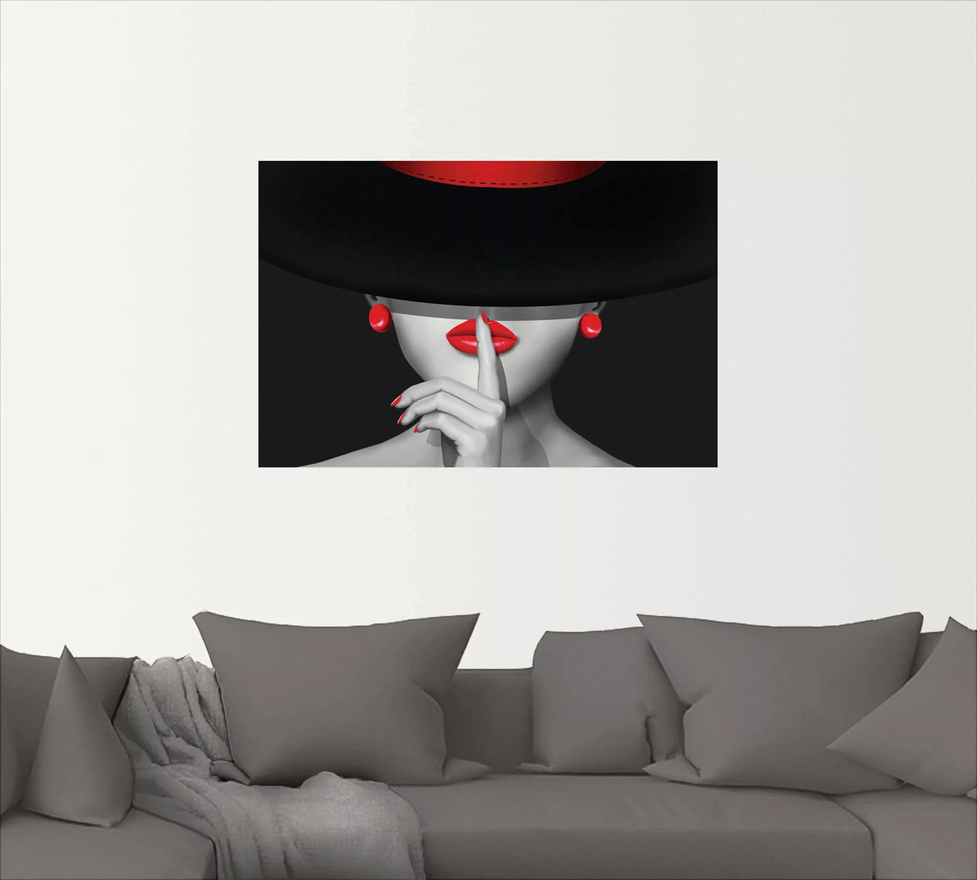 Artland Wandbild "Sei still", Frau, (1 St.), als Alubild, Outdoorbild, Lein günstig online kaufen