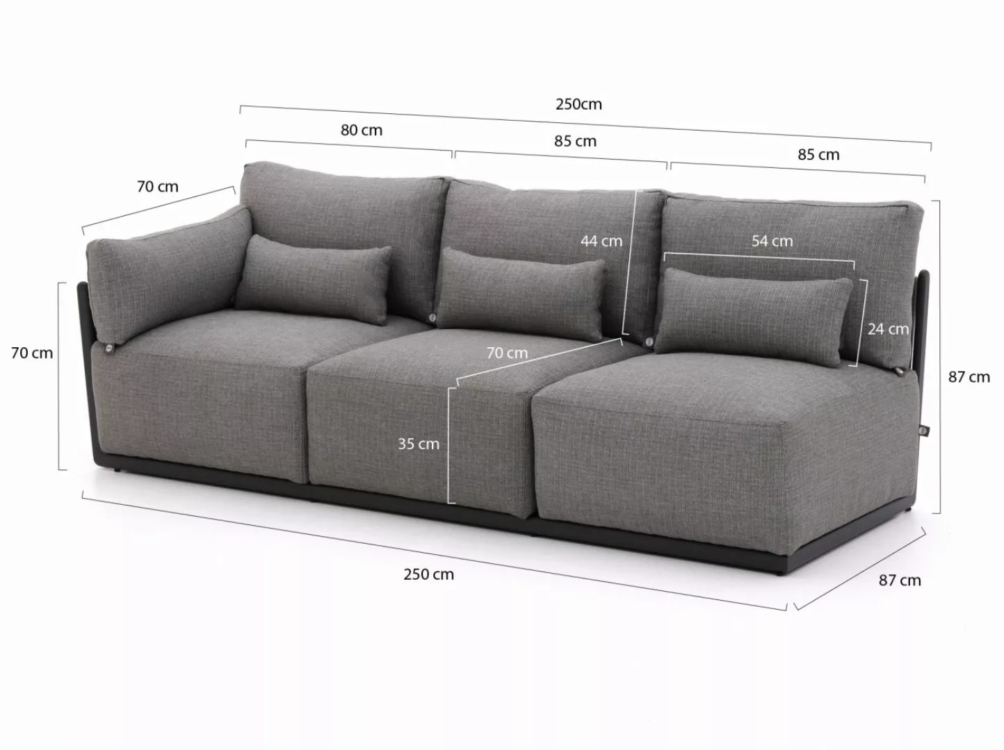 SUNS Sorrento Lounge Element rechte Armlehne 250 cm günstig online kaufen