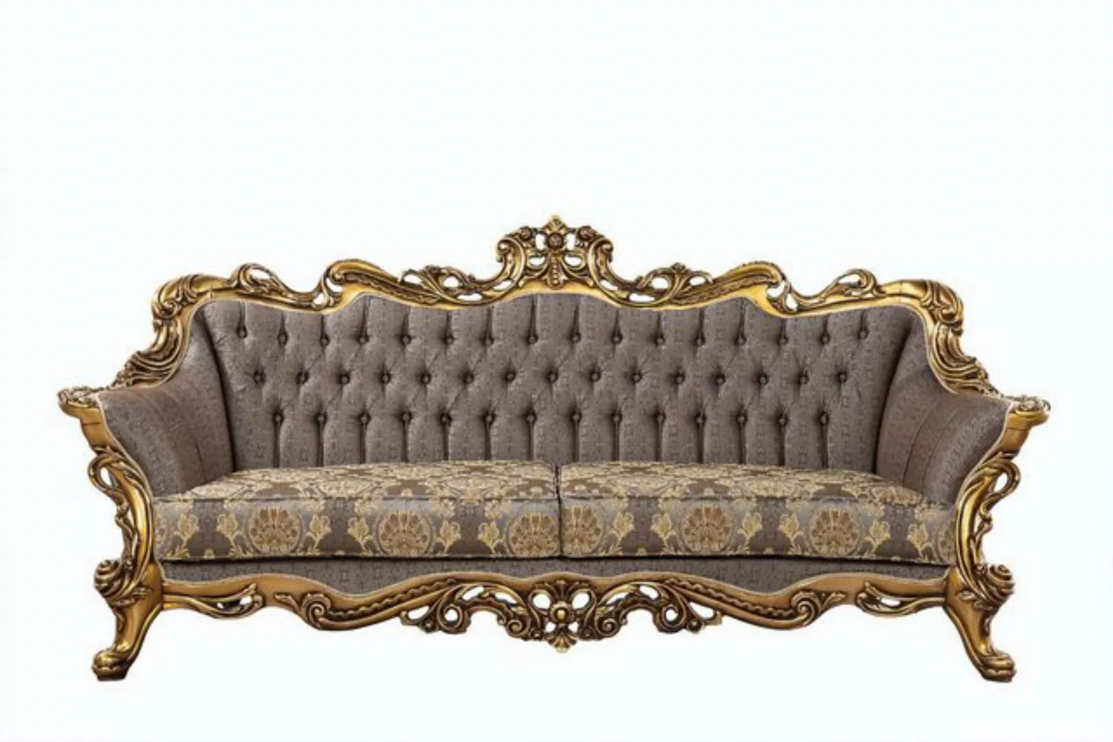 Xlmoebel Sofa Dreisitzer Chesterfield-Sofa mit klassischem Design und golde günstig online kaufen